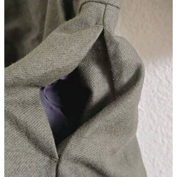 Ballsey Tomorrowland Overalls Wool EU 34 US Sz Small Wide-Leg Olive Green Lined - Picture 5 of 10